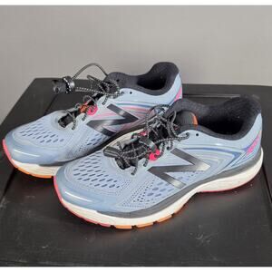 New Balance 860v8 Women's Cushioned Breathable Running Shoes Blue Pink Mesh
